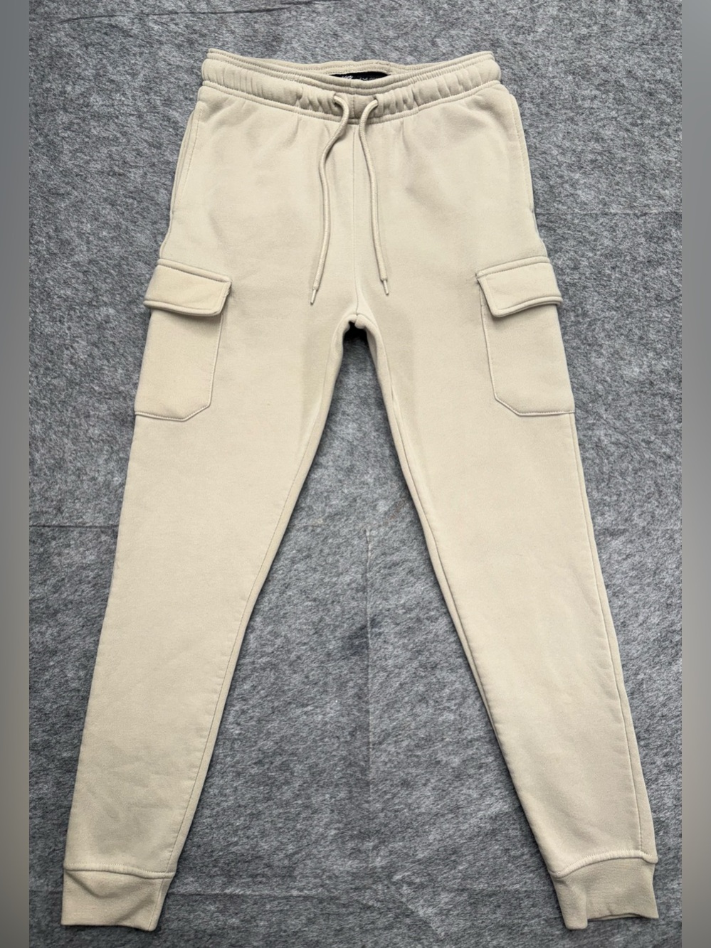 Brooklyn Cloth Beige Fleece Cargo Joggers Size Small